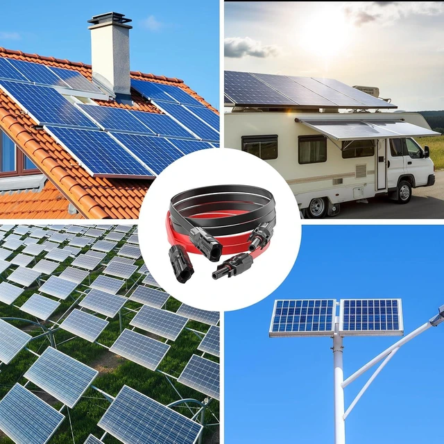 Alt view image 7 of 7 - Flat Solar Cable Connector, Flexible Extension Wires for RV & Balcony Panels, Through Door Without Drilling, 3.3ft