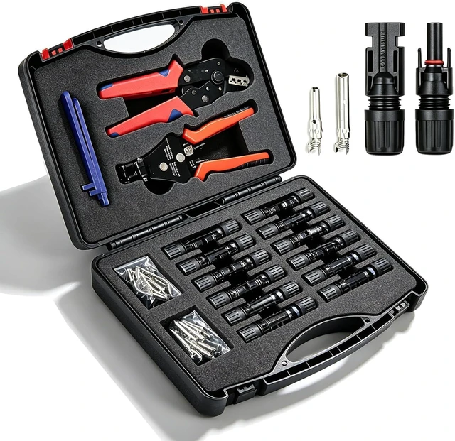 Main image of 24-Pairs Solar Panel Connectors with Stripper & Crimping Tool Kit