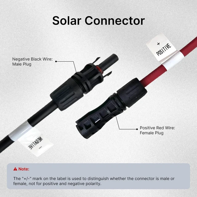 Alt view image 2 of 6 - 20FT 8AWG Solar Panel Cable, MC4 to O-Ring Adapter for Solar Generator, Inverter & Battery Charger