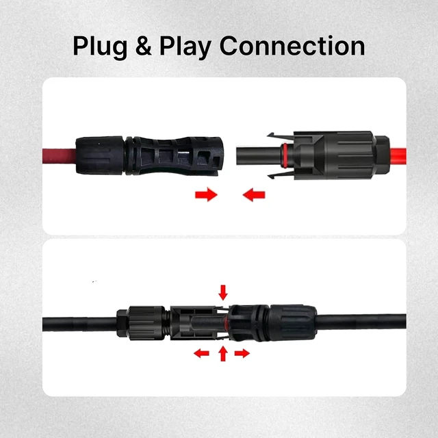 Alt view image 4 of 6 - 20FT 8AWG Solar Panel Cable, MC4 to O-Ring Adapter for Solar Generator, Inverter & Battery Charger