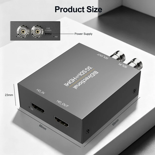 Alt view image 6 of 6 - 3G Bi-Directional SDI/HDMI Converter with Power Supply for Broadcast, Live Streaming & Home Theater