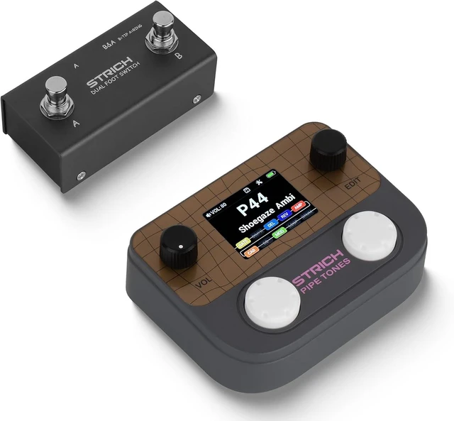 Main image of Pipe Tones Pocket Multi-Effects Processor for Guitar & Bass, 125 Effects, 40s Looper & 100 Drum Patterns, Dark Gray