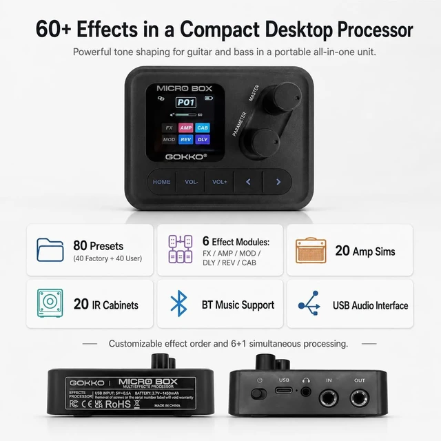 Alt view image 2 of 7 - GMB-10 Guitar Effects Processor with Amp Modeling & USB Recording