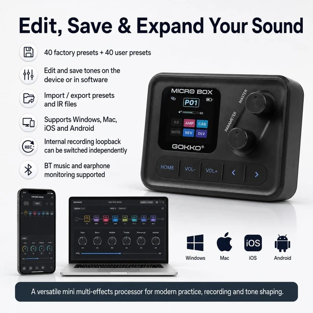 Alt view image 6 of 7 - GMB-10 Guitar Effects Processor with Amp Modeling & USB Recording