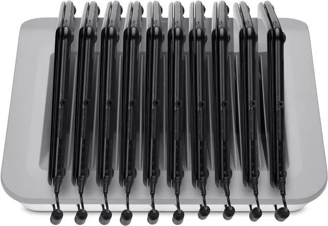 Alt view image 3 of 7 - Charging Station For Laptops - Charging Station For Classroom Organization W/ Surge Protection & Cable Management - Up To 10 Devices Including iPads, Samsung Tablets, Chromebooks & More