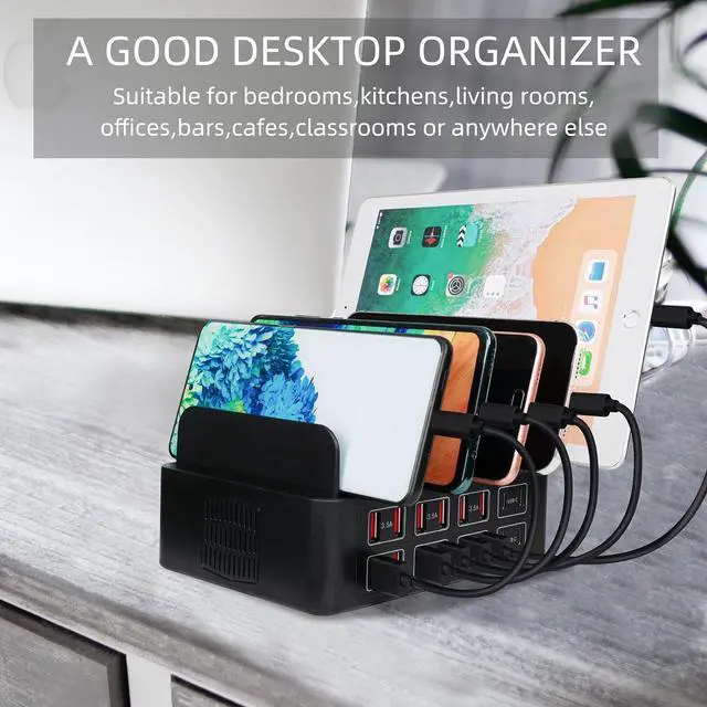 Alt view image 4 of 7 - 16 Ports Wall Charger,200W (12 USB Port+4 USB-C Port) Charger,Multiple Charging Station Desktop Compatible with iPhone 15,iPhone 14, iPhone 13, iPhone 12,Samsung,LG,Sony,Work with Any USB Devices