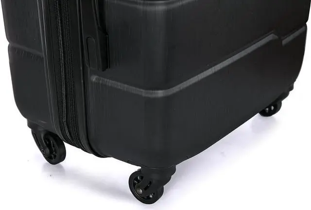 Alt view image 6 of 6 - Hardside Luggage Set with Ergonomic Handles and TSA Lock | Spacious Travel Suitcase with Four Spinner Wheels and Studs | (20/24/28) 3 Piece Luggage Set | Black