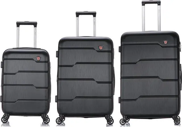 Alt view image 5 of 6 - Hardside Luggage Set with Ergonomic Handles and TSA Lock | Spacious Travel Suitcase with Four Spinner Wheels and Studs | (20/24/28) 3 Piece Luggage Set | Black