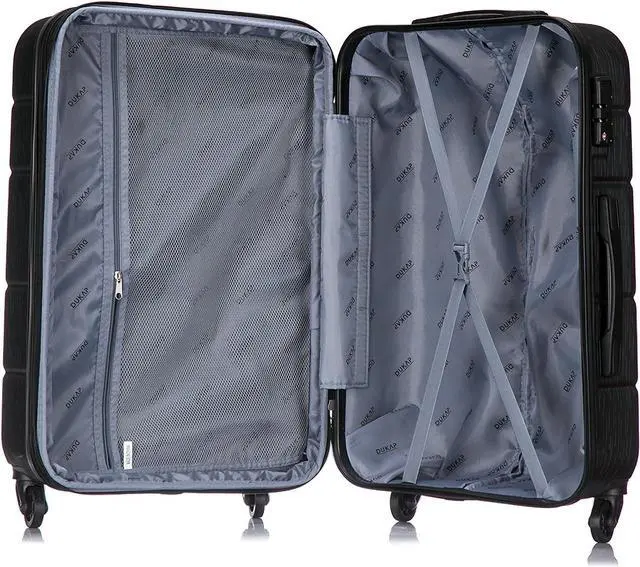 Alt view image 3 of 6 - Hardside Luggage Set with Ergonomic Handles and TSA Lock | Spacious Travel Suitcase with Four Spinner Wheels and Studs | (20/24/28) 3 Piece Luggage Set | Black