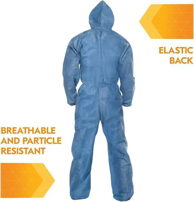 Alt view image 3 of 6 - KleenGuard 58514 A20 Breathable Particle Protection Coveralls, X-Large, Blue (Case of 24)