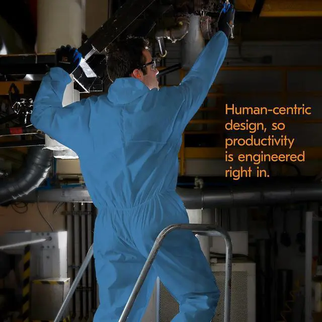 Alt view image 6 of 6 - KleenGuard 58514 A20 Breathable Particle Protection Coveralls, X-Large, Blue (Case of 24)