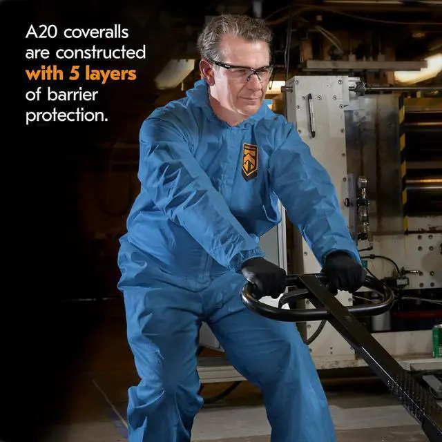 Alt view image 5 of 6 - KleenGuard 58514 A20 Breathable Particle Protection Coveralls, X-Large, Blue (Case of 24)