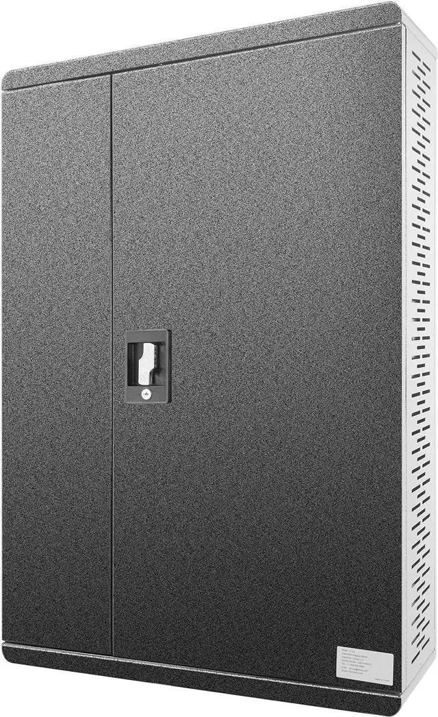 Alt view image 7 of 7 - Fully Assembled Wall Mount Tablet Charging Station,Locking Security Cabinet Charges 12 Devices,Compatible with Tablets & Chromebooks,Charging Cart for School, Office, Healthcare (Black/25 x 36)