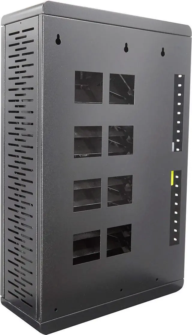 Alt view image 5 of 7 - Fully Assembled Wall Mount Tablet Charging Station,Locking Security Cabinet Charges 12 Devices,Compatible with Tablets & Chromebooks,Charging Cart for School, Office, Healthcare (Black/18 x 28)