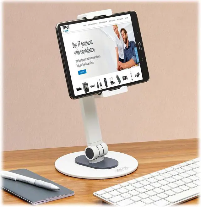 Alt view image 3 of 6 - Tripp Lite Full-Motion Desktop Mount Smartphones and Tablets - Mounts Apple iPhone, iPad, Android, Samsung & More - Supports 4.7 to 12.9 Device Mount