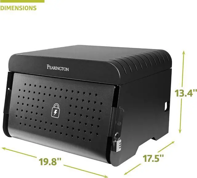 Alt view image 7 of 7 - 12 Device Portable Charging Station for Tablets, iPads, Chromebooks, and Laptop Computers with Lock, Surge Protection, for Classroom or Office