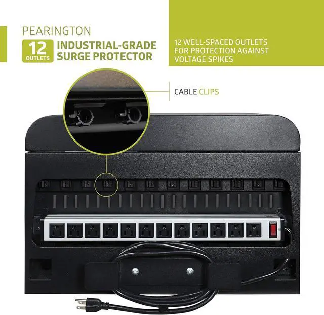 Alt view image 4 of 7 - 12 Device Portable Charging Station for Tablets, iPads, Chromebooks, and Laptop Computers with Lock, Surge Protection, for Classroom or Office