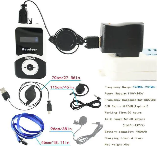 Alt view image 4 of 6 - ATG-100R 195mHz Receiver Earphone for Wireless Tour Guide System ATG-100T Transmitter Church Translation Simultaneous Interpretation Teaching Conference Travel (Only 1 Receiver)