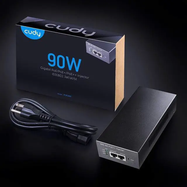 Alt view image 6 of 6 - Cudy POE400 90W Gigabit Ultra PoE++ Injector Adapter, IEEE 802.3 bt /802.3at/802.3af Compliant, Up to 90W Ultra Power Supply, 10/100/1000Mbps Shielded RJ-45, Plug & Play, Metal housing