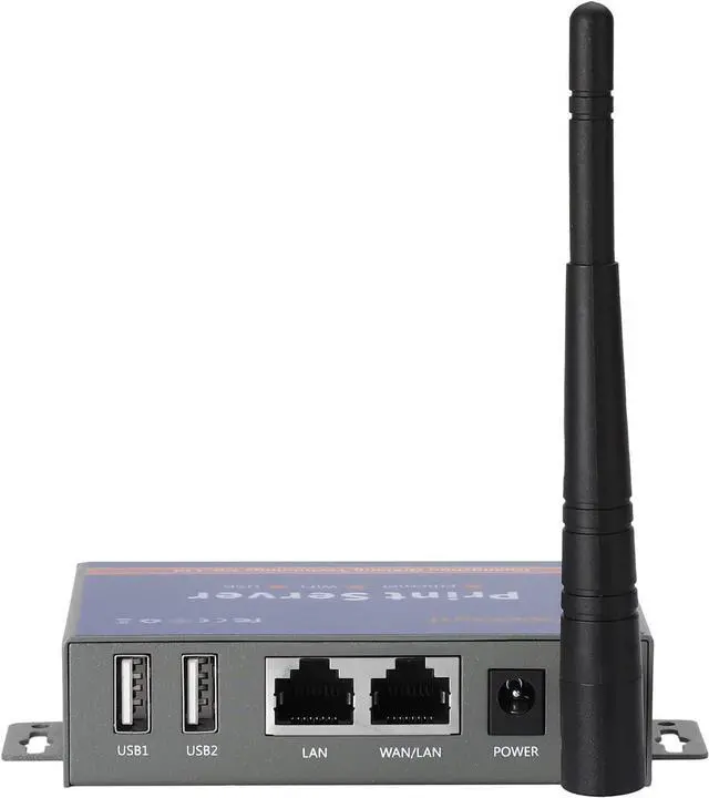 Main image of Wireless Print Server (NOT Plug&Play), 2 Port USB Print Server, Computer Networking Print Servers - Convert USB Printer To Wireless WiFi Ethernet Networking - Windows Mac Linux Compliant - CR202