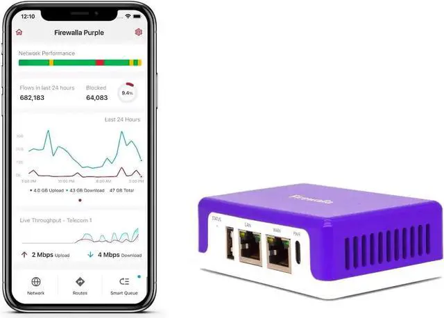 Alt view image 2 of 7 - Firewalla: Cyber Security Firewall for Home & Business, Protect Network from Malware and Hacking | Smart Parental Control | Block Ads | VPN Server and Client | No Monthly Fee (Purple SE)