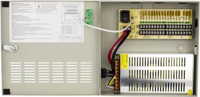 Alt view image 2 of 4 - 18 CH Channel CCTV Camera Power Supply Distribution Box DC 12V, UL Listed 12V 20A