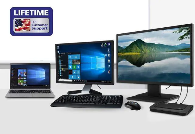 Alt view image 5 of 6 - Multimedia Dual Video Output, USB 3.0/2.0 Universal Docking Station with Gigabit Ethernet, HDMI, DVI, Audio for Windows 11, MacOS and Android 5.0+. Display Link Certified DL-3900 Chip
