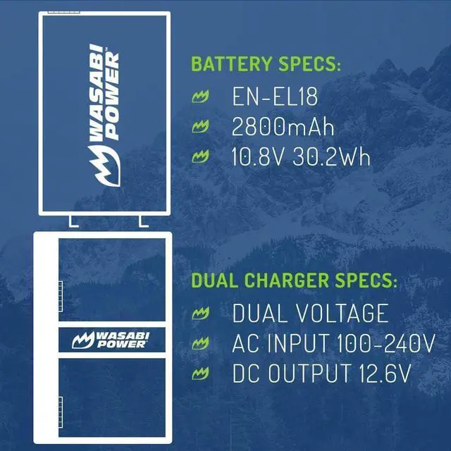 Alt view image 7 of 7 - Power Bundle for Nikon EN-EL18, EN-EL18a, EN-EL18b, EN-EL18c, MH-26, BL-5 (Battery + Charger + Cover) and Nikon D4, D4S, D5, D6, D850