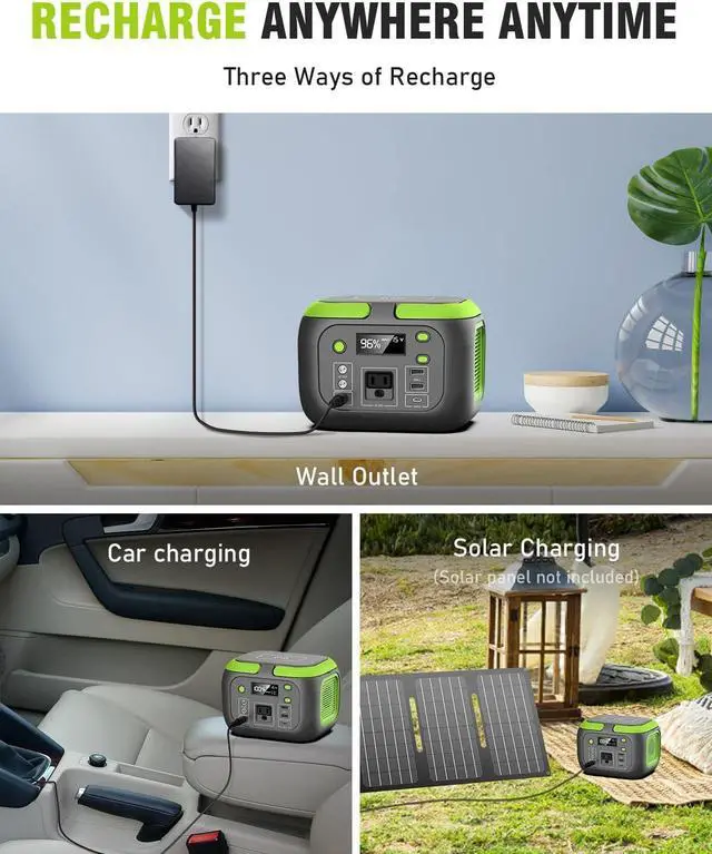 Alt view image 2 of 7 - Portable Power Bank with AC Outlet 110V/200W, 42000mAh Power Station with Fast Wireless Charger, Support Pass Through Charging, 7 Outputs Backup Lithium Battery for Home Camping Emergency Grey