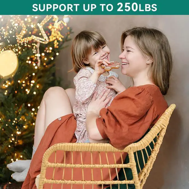 Alt view image 7 of 7 - 4-Piece Patio Furniture Wicker Outdoor Bistro Set, All-Weather Rattan Conversation Loveseat Chairs for Backyard, Balcony and Deck with Soft Cushions and Metal Table (Light Brown+Beige)