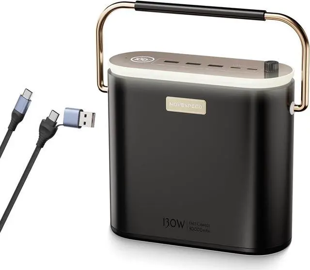 Main image of Power Bank 80000mAh 130W, Portable Power Station with Digital Display, Lighting Mode, USB C 5-Port for Laptop,Travel,Outdoor Camping(296Wh)