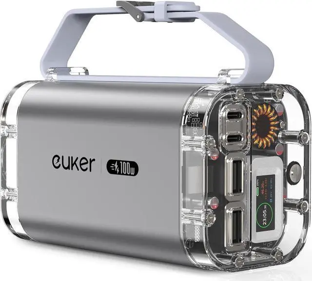 Main image of Power Bank 40000mAh 100W Laptop Portable Charger 4 Ports, IP67 with LED Lights and See-Through IPS Screen, Power Station Battery Pack for iPhone 14/13 Series