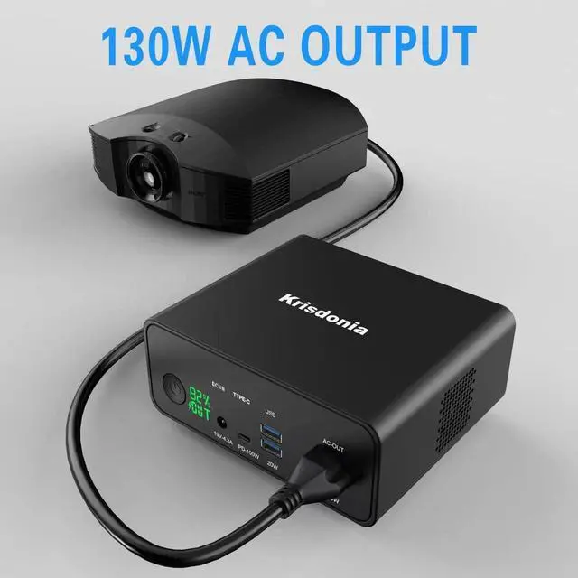 Alt view image 7 of 7 - 130W Portable Power Bank, 148WH/40000mAh Portable Laptop Charger Battery Backup with 110V AC Socket/ 100W Type-C Port/2 USB QC3.0 for CPAP Outdoor Camping Trip Hunting Emergency
