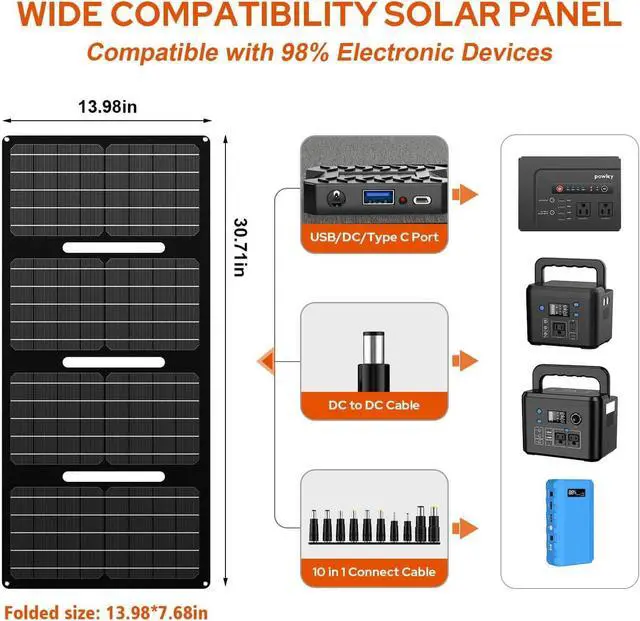 Alt view image 6 of 6 - Powkey Solar Generator with Panel, 146Wh/200W Portable Power Station with Solar Panel 40W, 110V Pure Sine Wave DC/USB/AC Outlet Electric Generator Battery Backup for Outdoor Camping Emergency Home Use