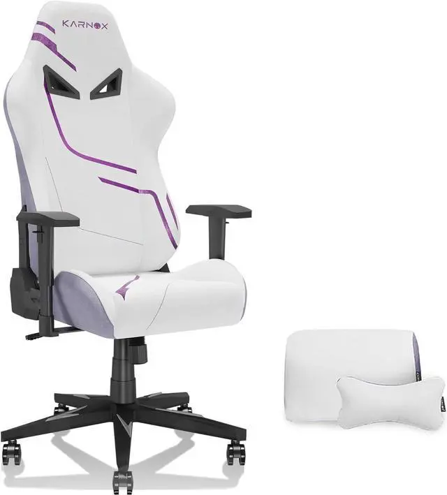 Main image of Game Chair Office Chair Ergonomic Computer Game Chair with Lumbar Support and Adjustable Headrest Pillow PC Gaming Chair Cloth for Teens Purple