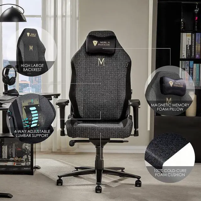 Main image of Gaming Chair Ergonomic PC Game Chair- Lumbar Support Headrest 4D Armrests Computer Chair, Big and Tall Comfortable Large, Ergonomic, Metal