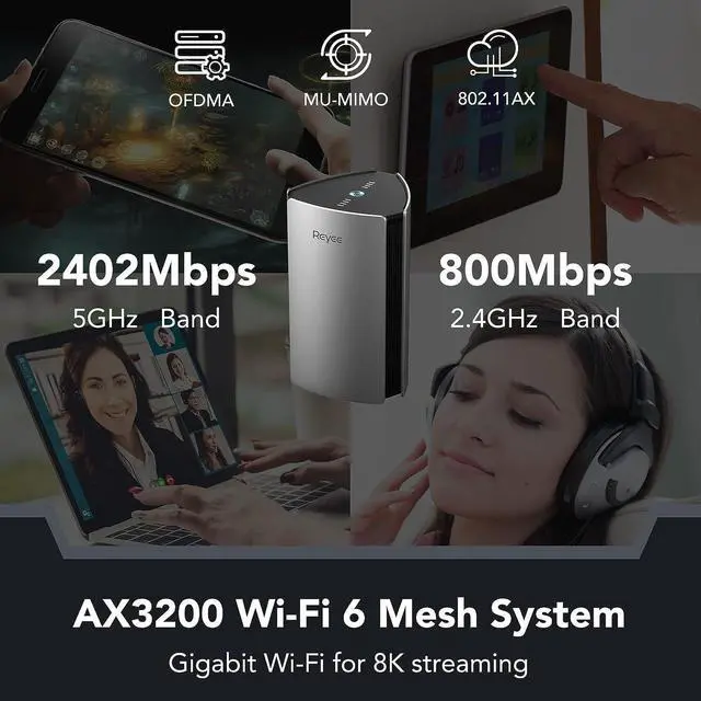 Alt view image 3 of 6 - Whole Home Mesh WiFi System, AX3200 Smart WiFi 6 Router, Cover 6000Sq. Ft, Connect up to 150 Devices R6 (2-Pack)
