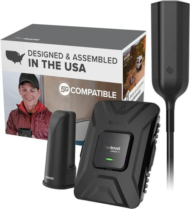 Main image of Drive X RV - Cell Phone Signal Booster kit | Boosts 5G & 4G LTE for All U.S. & Canadian Carriers - Verizon, AT&T, T-Mobile, more | Made in the U.S. | FCC Approved (model 471410)