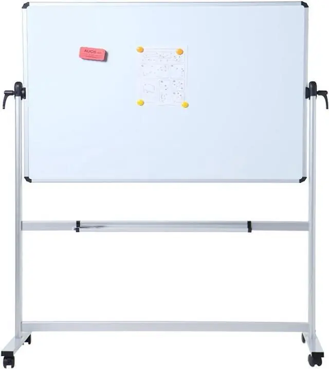 Alt view image 2 of 5 - Double-Sided Magnetic Mobile Whiteboard,72 x 40 Inches Aluminium Frame and Stand