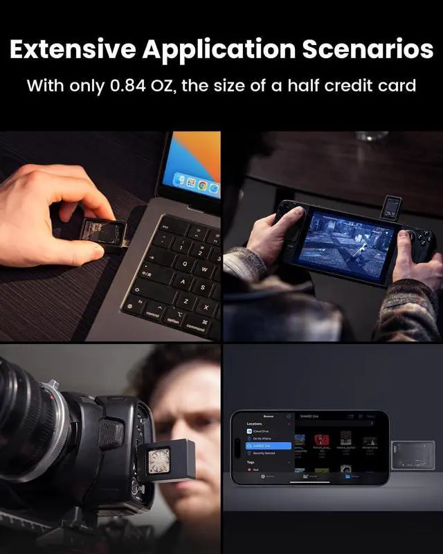 Alt view image 6 of 7 - Disk M.2 NVMe SSD Enclosure with Active Cooling System, 10Gbps USB C 3.2 Gen2, Enclosure NVMe Reader Supports M Keys and Size 2230 SSDs, Gray
