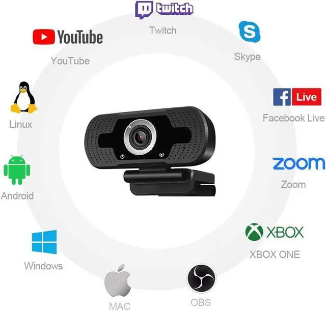 Alt view image 5 of 7 - HD 1080P Autofocus Webcam Camera Clip With Microphone USB 2.0 For Android TV PC