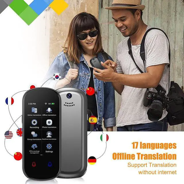 Alt view image 2 of 7 - 3.1" Smart Two-Way Real-time Voice Wifi/offline Translator Device 139 Languages