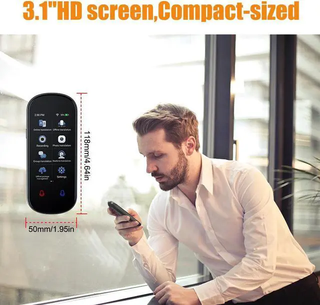Alt view image 5 of 7 - 3.1" Smart Two-Way Real-time Voice Wifi/offline Translator Device 139 Languages