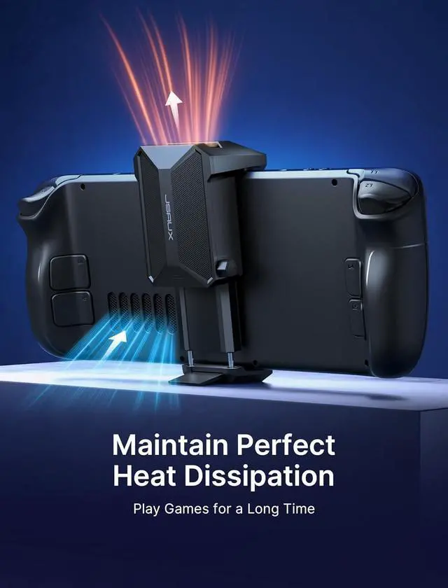 Alt view image 5 of 7 - Cooling Fan for Steam Deck/Steam Deck OLED, Steam Deck Cooler with Steam Deck Accessories, Innovative Cooling Fan with Stand Compatible for Steam Deck/Steam Deck OLED-GP0201