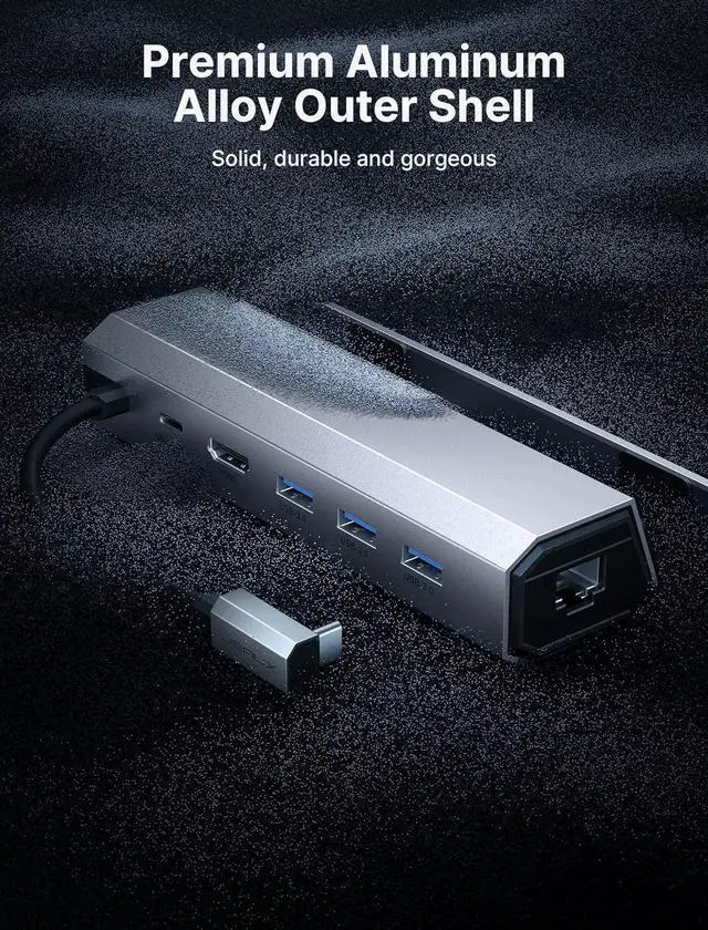 Alt view image 7 of 7 - Docking Station for Steam Deck/ROG Ally, 6-in-1 Steam Deck Dock with HDMI 2.0 4K@60Hz, Gigabit Ethernet, 3 USB-A 3.0 and 100W USB-C Charging Port, Compatible with Steam Deck OLED-HB0603