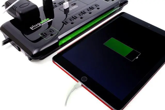 Alt view image 3 of 5 - Surge Protector Power Strip with USB, 12 AC Outlets, 6ft Extension Cord