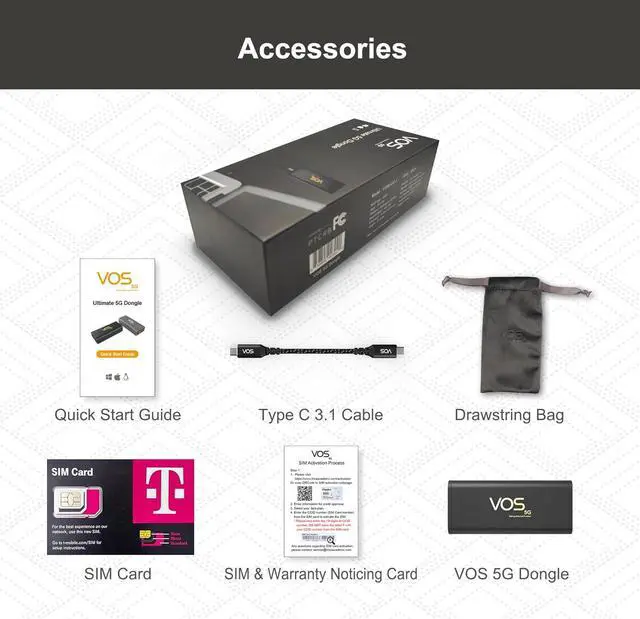 Alt view image 2 of 5 - TRI Cascade VOS 5G Network Adapter, Supports iOS, Windows, Linux, T-Mobile SIM Included, USB Modem Dongle for PC, Desktop, Gen10 iPad, Surface Tablet
