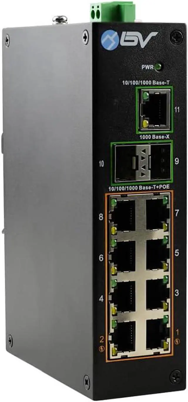 Main image of BV-Tech 11-Port Unmanaged Desktop Switch - 8 PoE Ports, 120W Total Power, All-Giga Ports