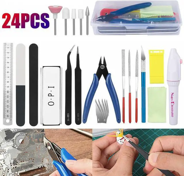 Alt view image 3 of 4 - 24PCS Gundam Modeler Basic Tool Set Craft Kit Car Model Hobby Building Repairing