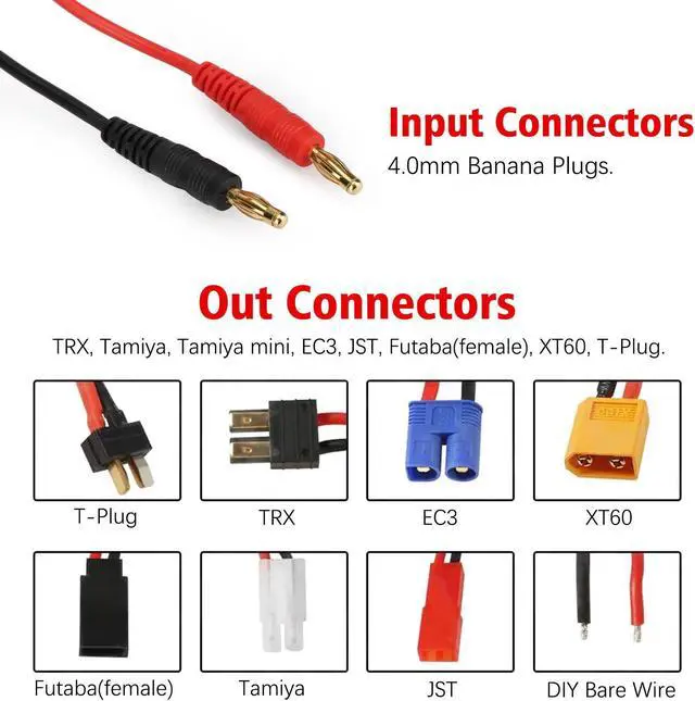 Alt view image 3 of 6 - 8 IN 1 RC Lipo Battery Charger Adapter Connector Splitter Octopus Convert Cable